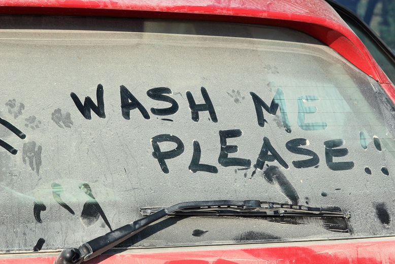 Car Covered in EMWD Dust